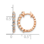 14k Rose Gold 1/2 carat AA Diamond Hinged Hoop Earrings