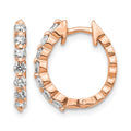 14k Rose Gold 1/2 carat AA Diamond Hinged Hoop Earrings