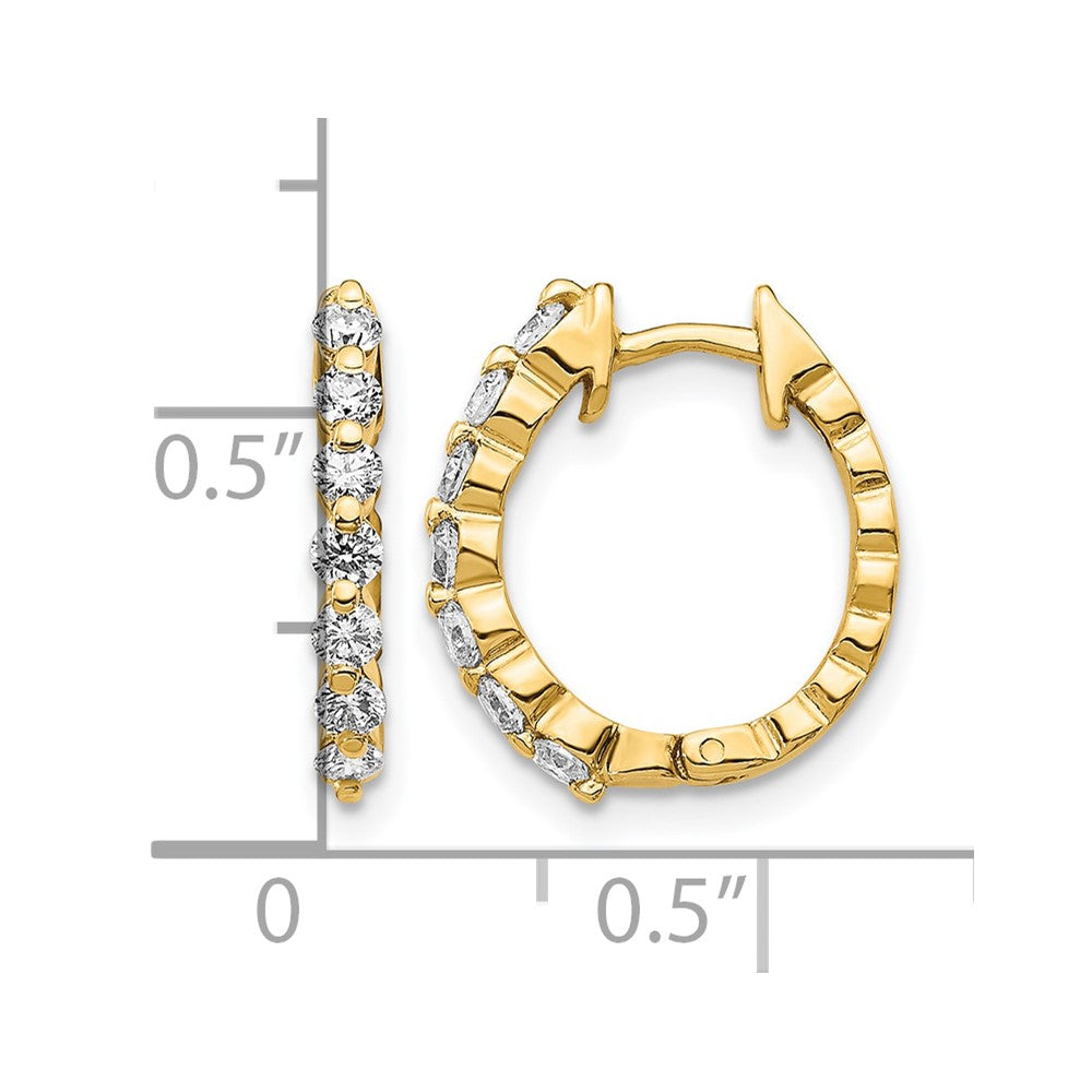 14k 1/2 carat AA Diamond Hinged Hoop Earrings