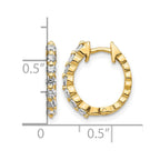 14k 1/2 carat AA Diamond Hinged Hoop Earrings