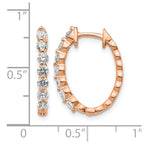 14k Rose Gold 3/4 carat AA Diamond Hinged Hoop Earrings