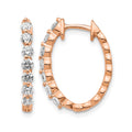 14k Rose Gold 3/4 carat AA Diamond Hinged Hoop Earrings