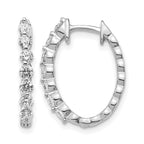14k White Gold 3/4 carat AA Diamond Hinged Hoop Earrings