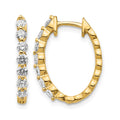 14k 3/4 carat AA Diamond Hinged Hoop Earrings