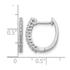 14k White Gold 1/4 carat Diamond Hinged Hoop Earrings