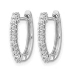 14k White Gold 1/3 carat Diamond Hinged Hoop Earrings