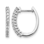 14k White Gold 1/3 carat Diamond Hinged Hoop Earrings