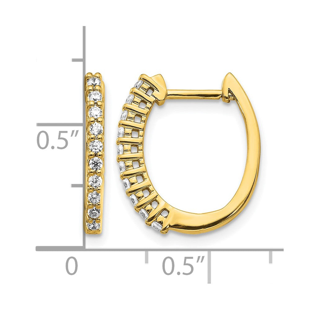 14k 1/3 carat Diamond Hinged Hoop Earrings