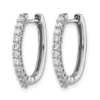 14k White Gold 1/2 carat Diamond Hinged Hoop Earrings