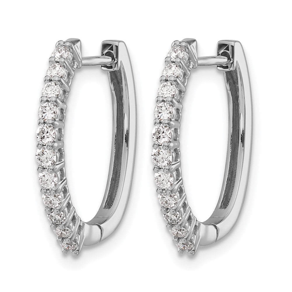 14k White Gold 1/2 carat Lab Grown Diamond VS/SI+ G+ Complete Hinged Hoop Earrings
