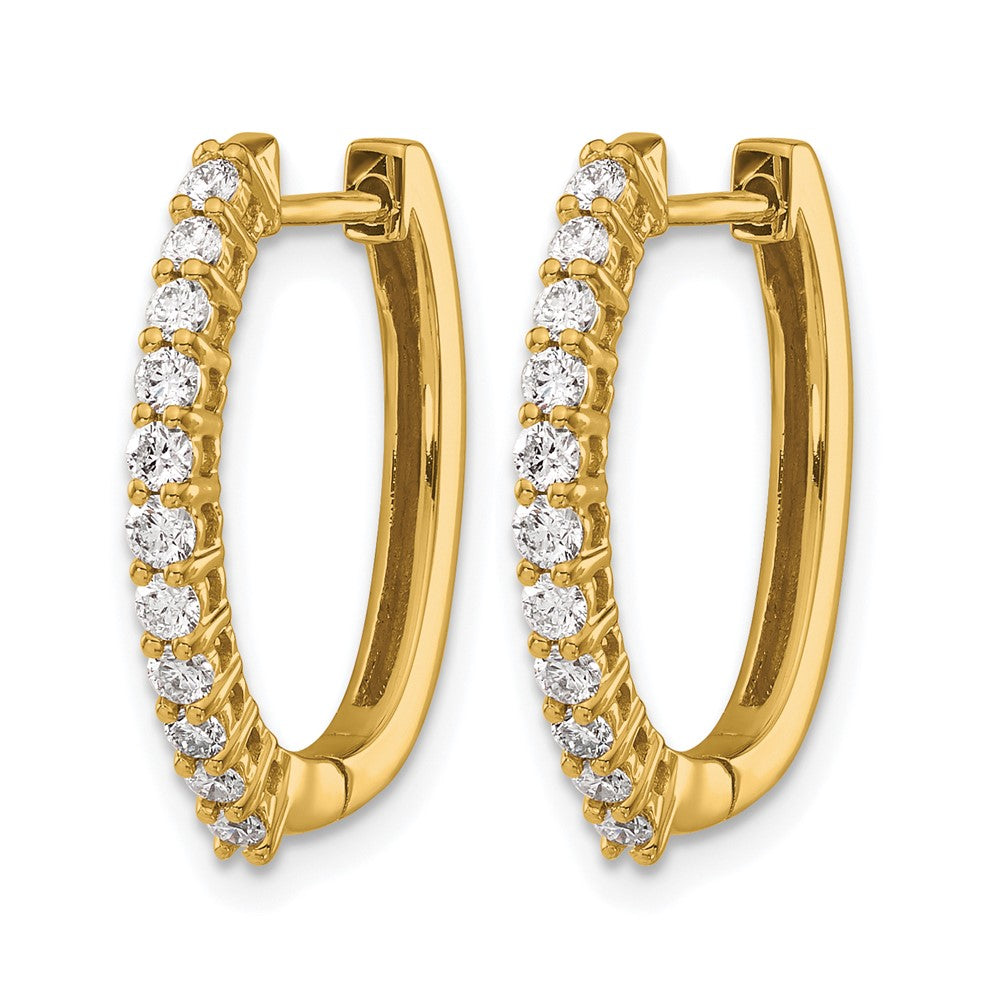 14k 1/2 carat Lab Grown Diamond VS/SI+ G+ Complete Hinged Hoop Earrings