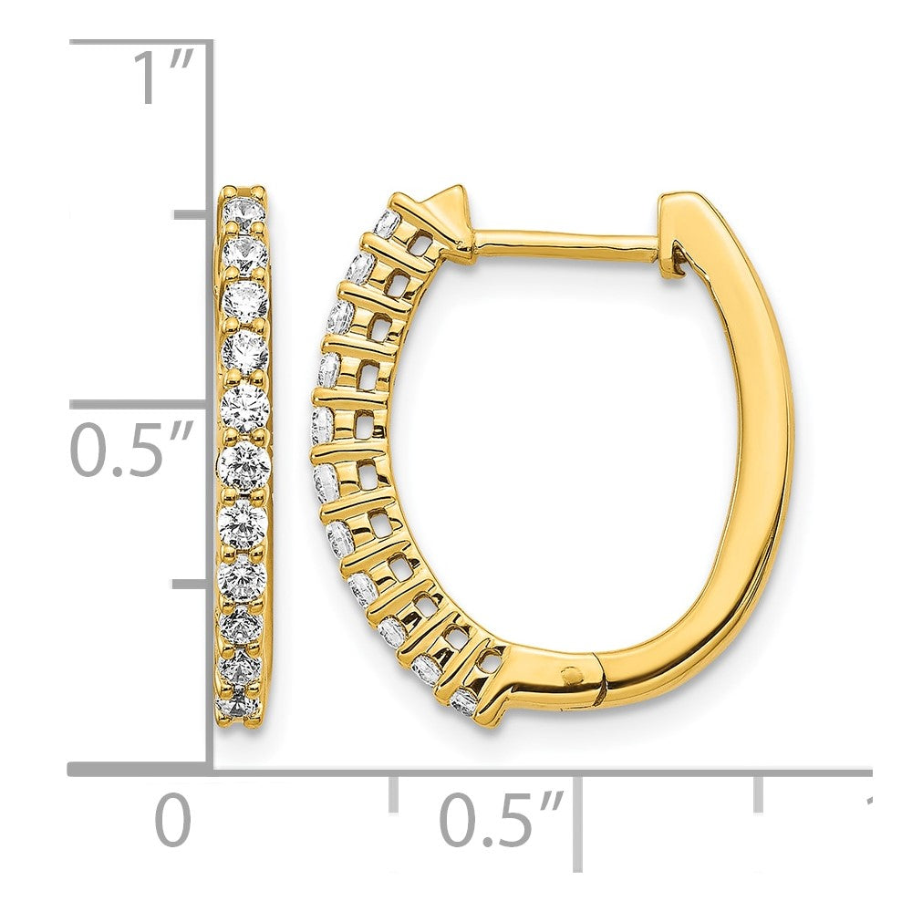 14k 1/2 carat Lab Grown Diamond VS/SI+ G+ Complete Hinged Hoop Earrings