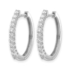 14k White Gold 3/4 carat Diamond Hinged Hoop Earrings