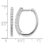 14k White Gold 3/4 carat Diamond Hinged Hoop Earrings