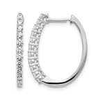 14k White Gold 3/4 carat Diamond Hinged Hoop Earrings