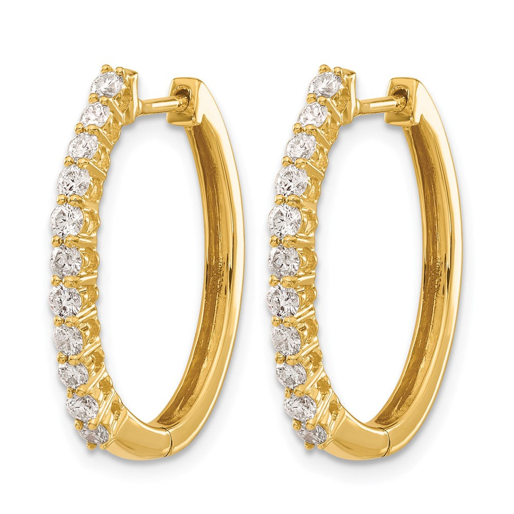 14k 3/4 carat Lab Grown Diamond VS/SI+ G+ Complete Hinged Hoop Earrings