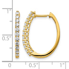 14k 3/4 carat Diamond Hinged Hoop Earrings