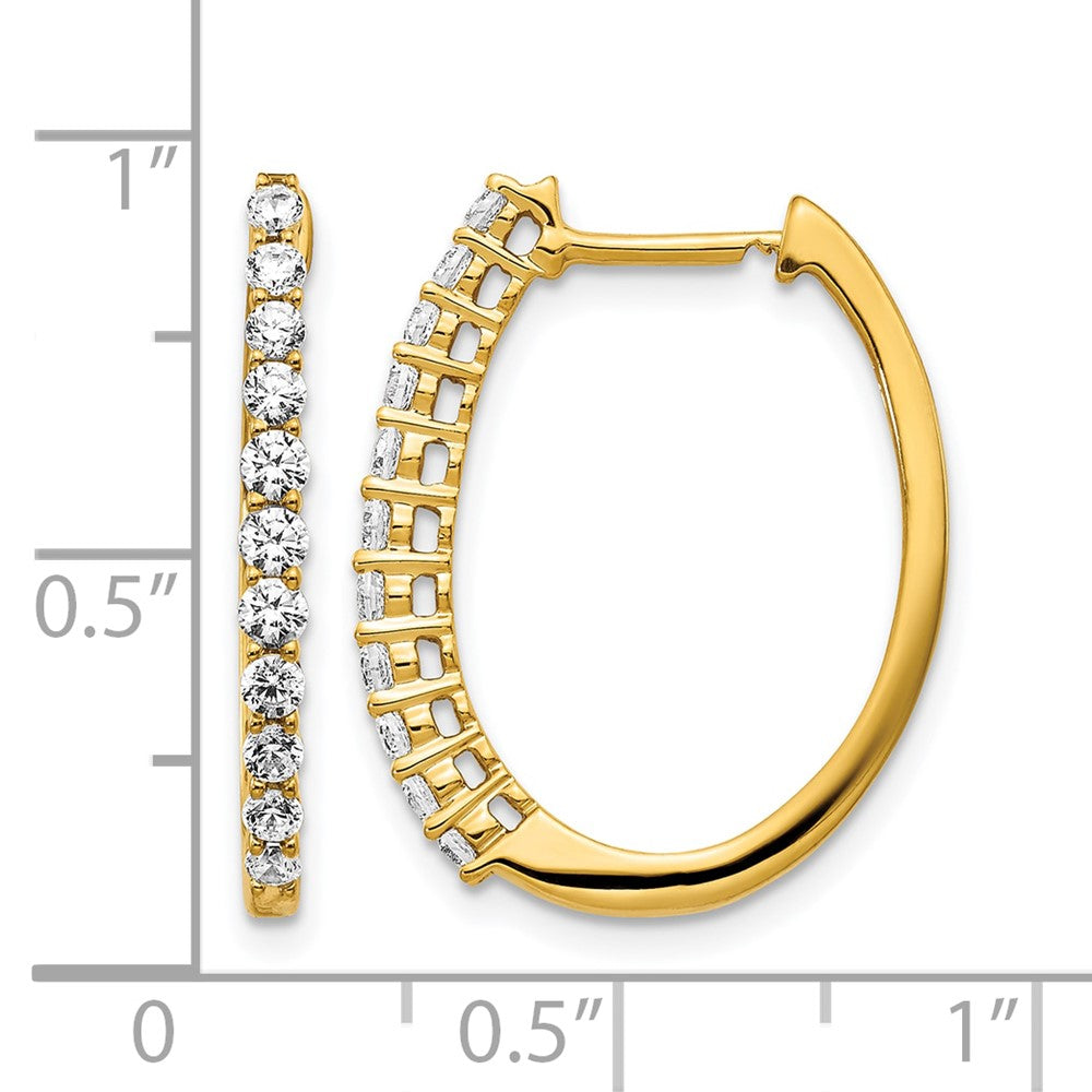 14k 3/4 carat Lab Grown Diamond VS/SI+ G+ Complete Hinged Hoop Earrings