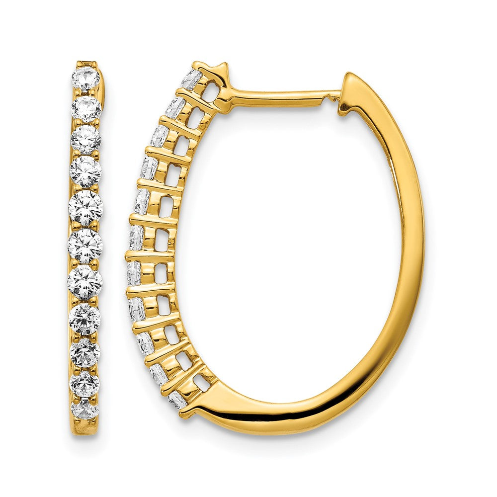 14k 3/4 carat Lab Grown Diamond VS/SI+ G+ Complete Hinged Hoop Earrings