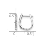 14k White Gold 1/10 carat Diamond Hinged Hoop Earrings
