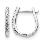 14k White Gold 1/10 carat Diamond Hinged Hoop Earrings