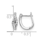 14k White Gold 1/8 carat Diamond Wave Hinged Earrings