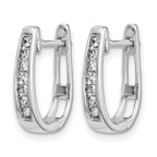 14k White Gold 1/6 carat Diamond Channel-set 3mm Hinged Hoop Earrings