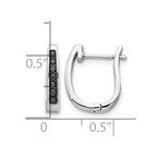 14k White Gold 1/6 carat Black Diamond Channel-set 3mm Hinged Hoop Earrings