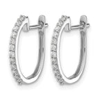 14k White Gold 1/5 carat Diamond 1.3mm Hinged Hoop Earrings