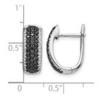 14k White Gold 1 carat Black/White Diamond Pave Hinged Hoop Earrings