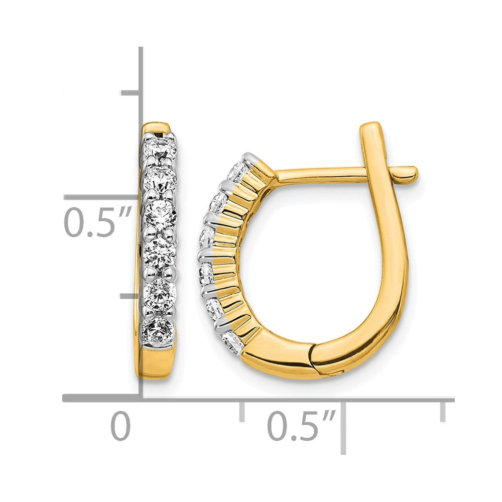 14k 1/2 carat Diamond Hinged Hoop Earrings