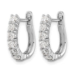 14k White Gold 1 carat Diamond Hinged Hoop Earrings