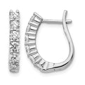 14k White Gold 1 carat Lab Grown Diamond VS/SI+ G+ Complete Hinged Hoop Earrings