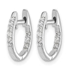 14k White Gold 1/4 carat Diamond In/Out Hinged Hoop Earrings