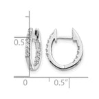 14k White Gold 1/4 carat Diamond In/Out Hinged Hoop Earrings