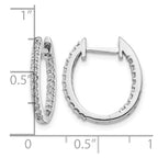 14k White Gold 1/2 carat Diamond In/Out Hinged Hoop Earrings
