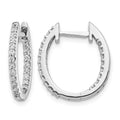 14k White Gold 1/2 carat Diamond In/Out Hinged Hoop Earrings