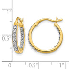 14k 1/4 carat Diamond In/Out Hoop Earrings