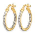 14k 1/3 carat Diamond In/Out Hoop Earrings
