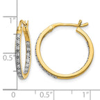 14k 1/3 carat Diamond In/Out Hoop Earrings