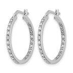 14k White Gold 1/2 carat Diamond In/Out Hoop Earrings