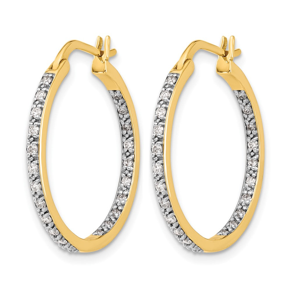 14k 1/2 carat Diamond In/Out Hoop Earrings