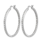 14k White Gold 5/8 carat Diamond In/Out Hoop Earrings