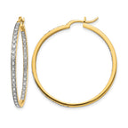 14k 5/8 carat Diamond In/Out Hoop Earrings