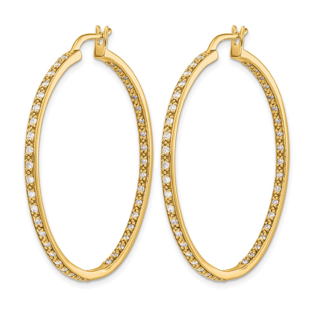 14k 7/8 carat Diamond In/Out Hoop Earrings