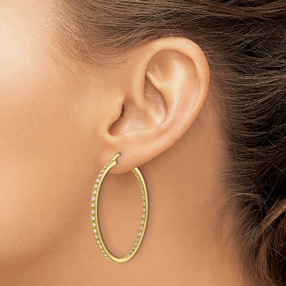 14k 7/8 carat Lab Grown Diamond VS/SI+ G+ Complete In and Out Hoop Earrings