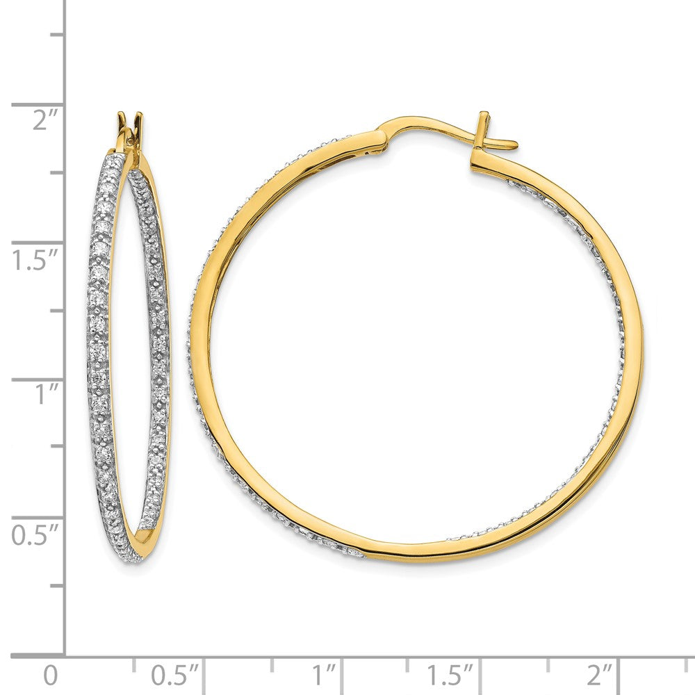 14k 7/8 carat Lab Grown Diamond VS/SI+ G+ Complete In and Out Hoop Earrings