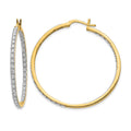 14k 7/8 carat Diamond In/Out Hoop Earrings