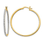 14k 7/8 carat Diamond In/Out Hoop Earrings