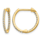 14k 1/2 carat Diamond In/Out Hinged Hoop Earrings